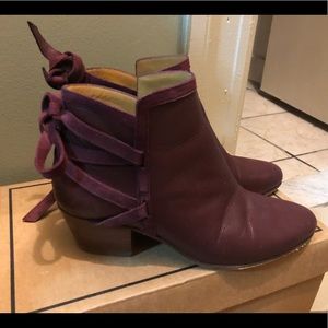 Sezane Charlotte Booties in Burgundy